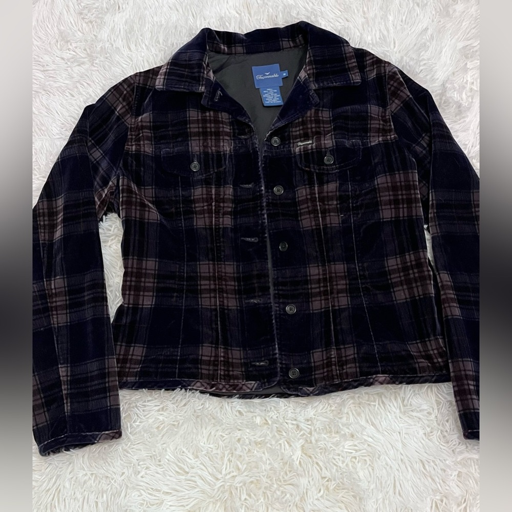 Falconnable Navy Plaid Women’s Blazer Size M